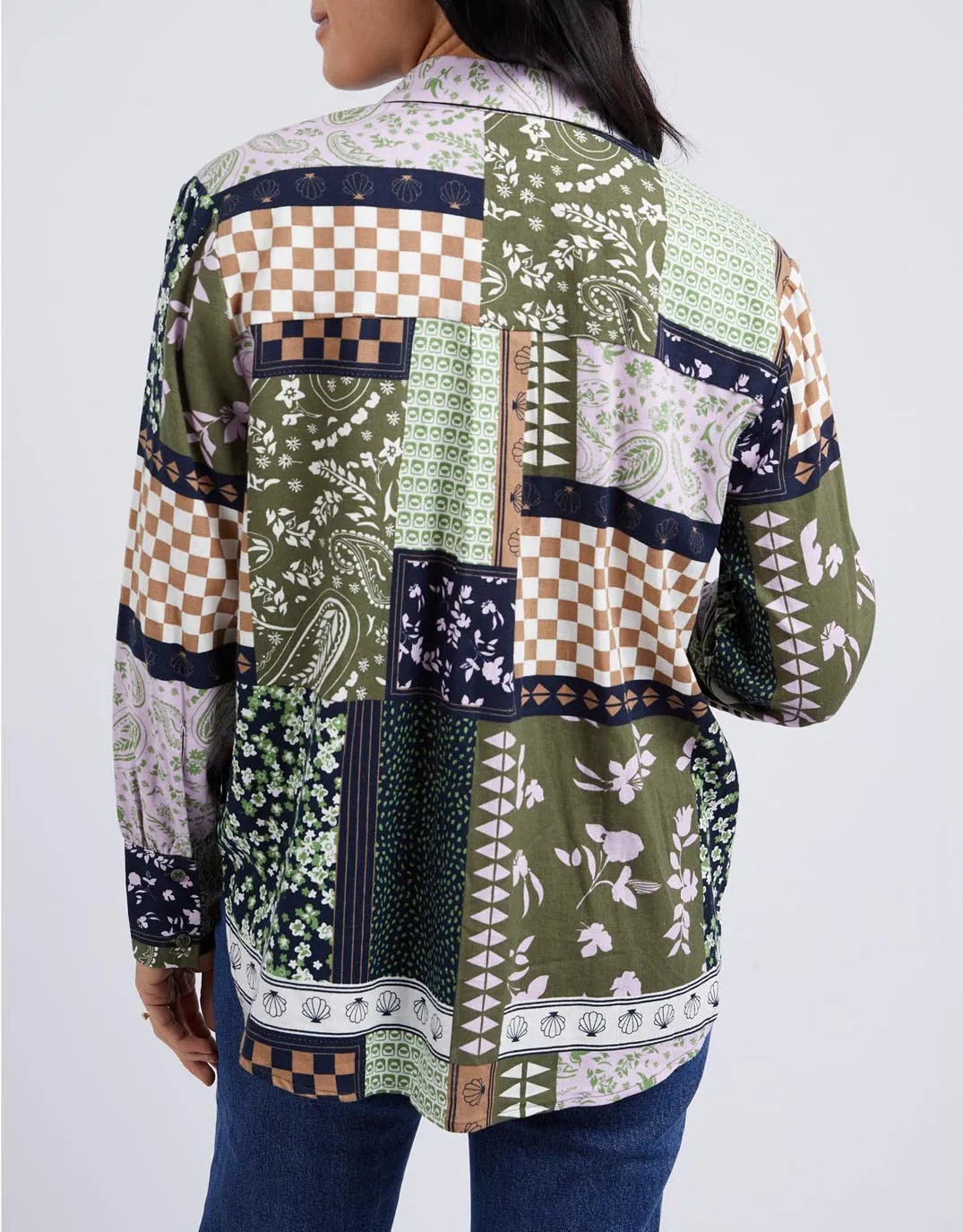 Vetiver Patchwork Shirt - Patchwork Print