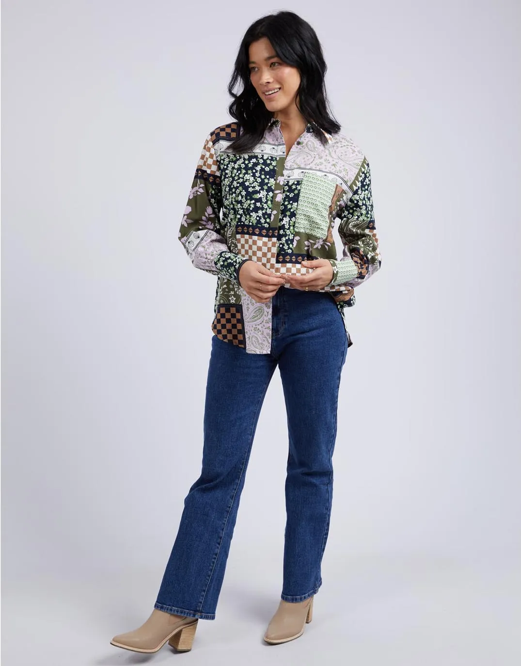 Vetiver Patchwork Shirt - Patchwork Print