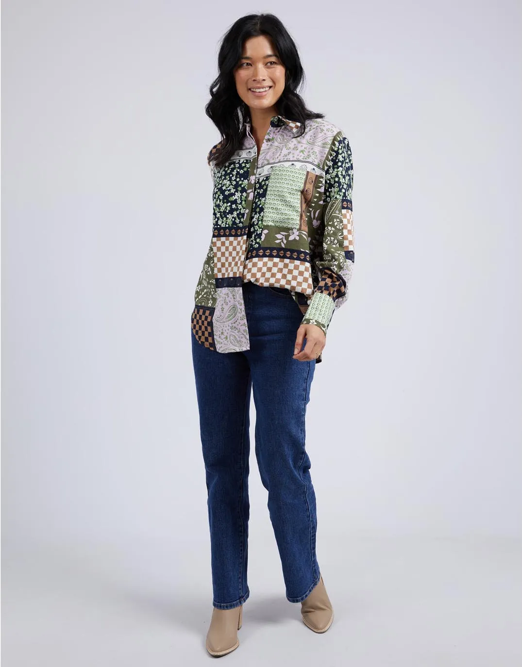 Vetiver Patchwork Shirt - Patchwork Print