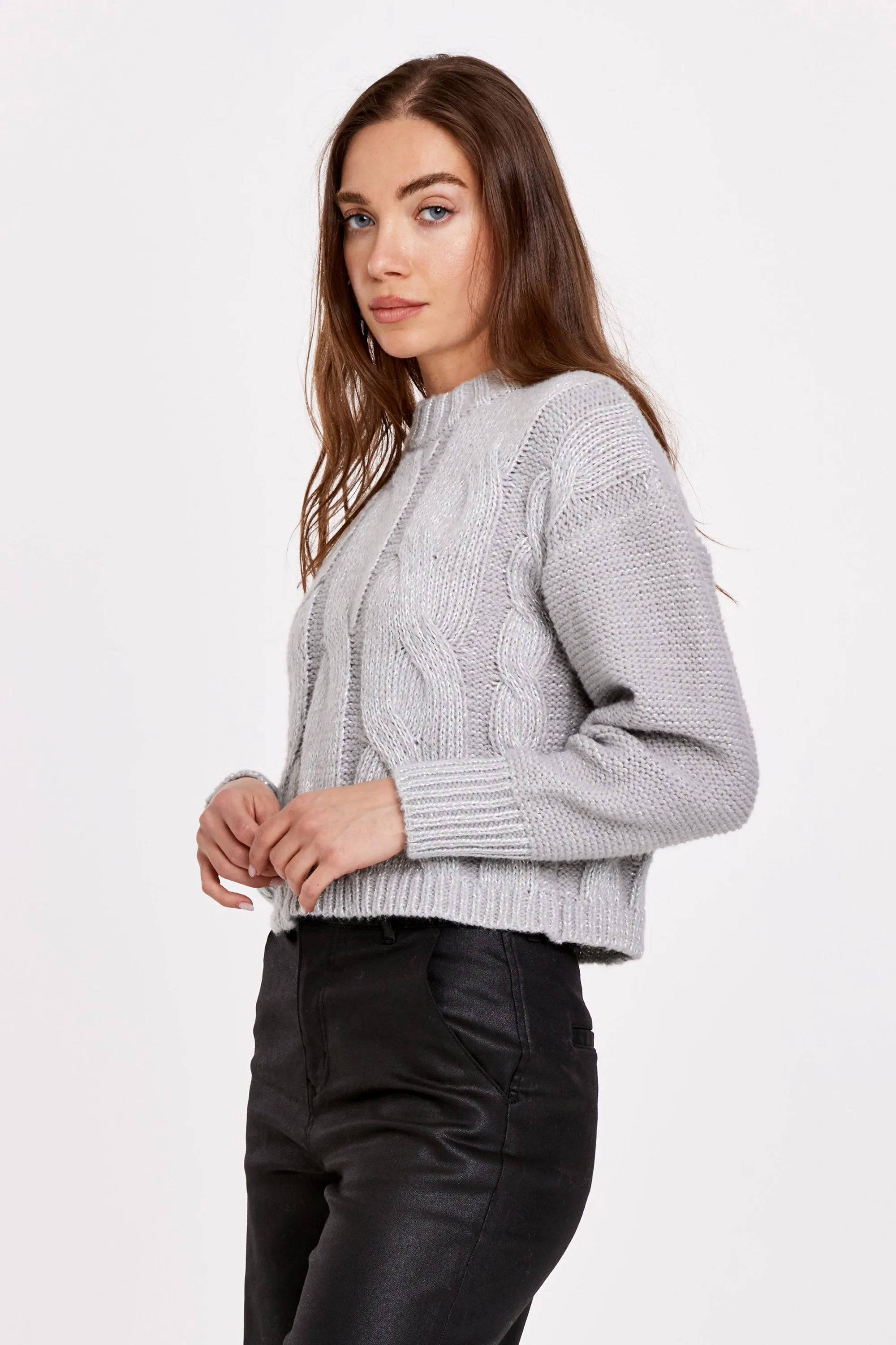 WANDER MOCK NECK SWEATER WHITE SNOW