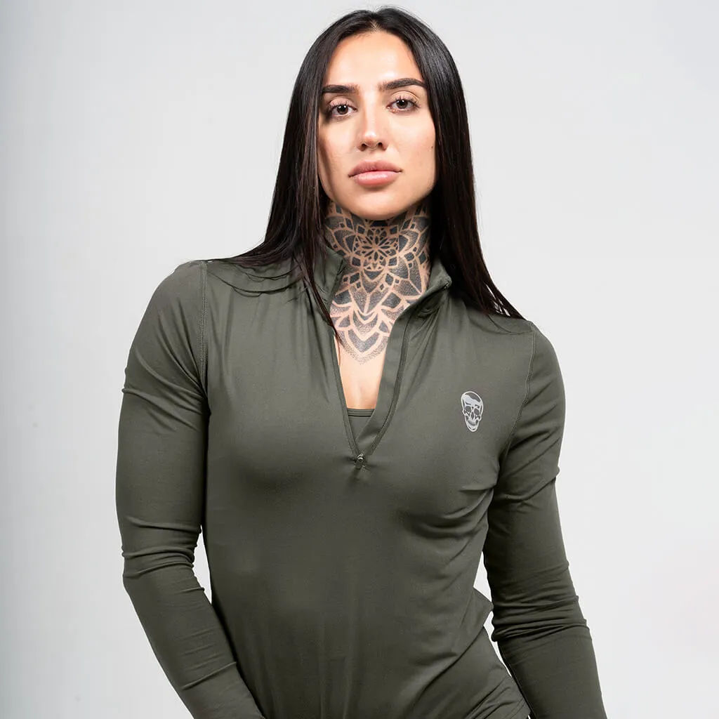 Women's Performance Quarter Zip - OD Green