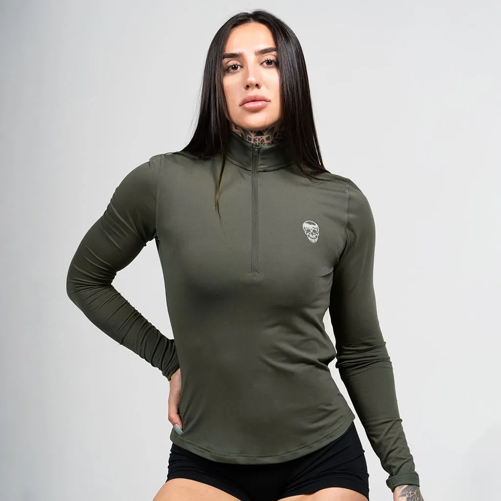 Women's Performance Quarter Zip - OD Green