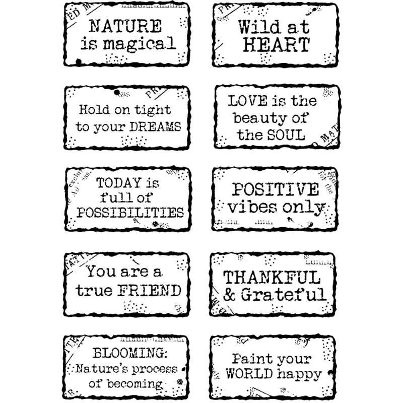 Woodware Clear Stamp Set 4"x 6" - Distressed Labels