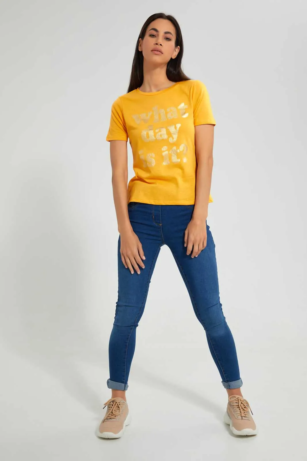 Yellow Printed T-Shirt