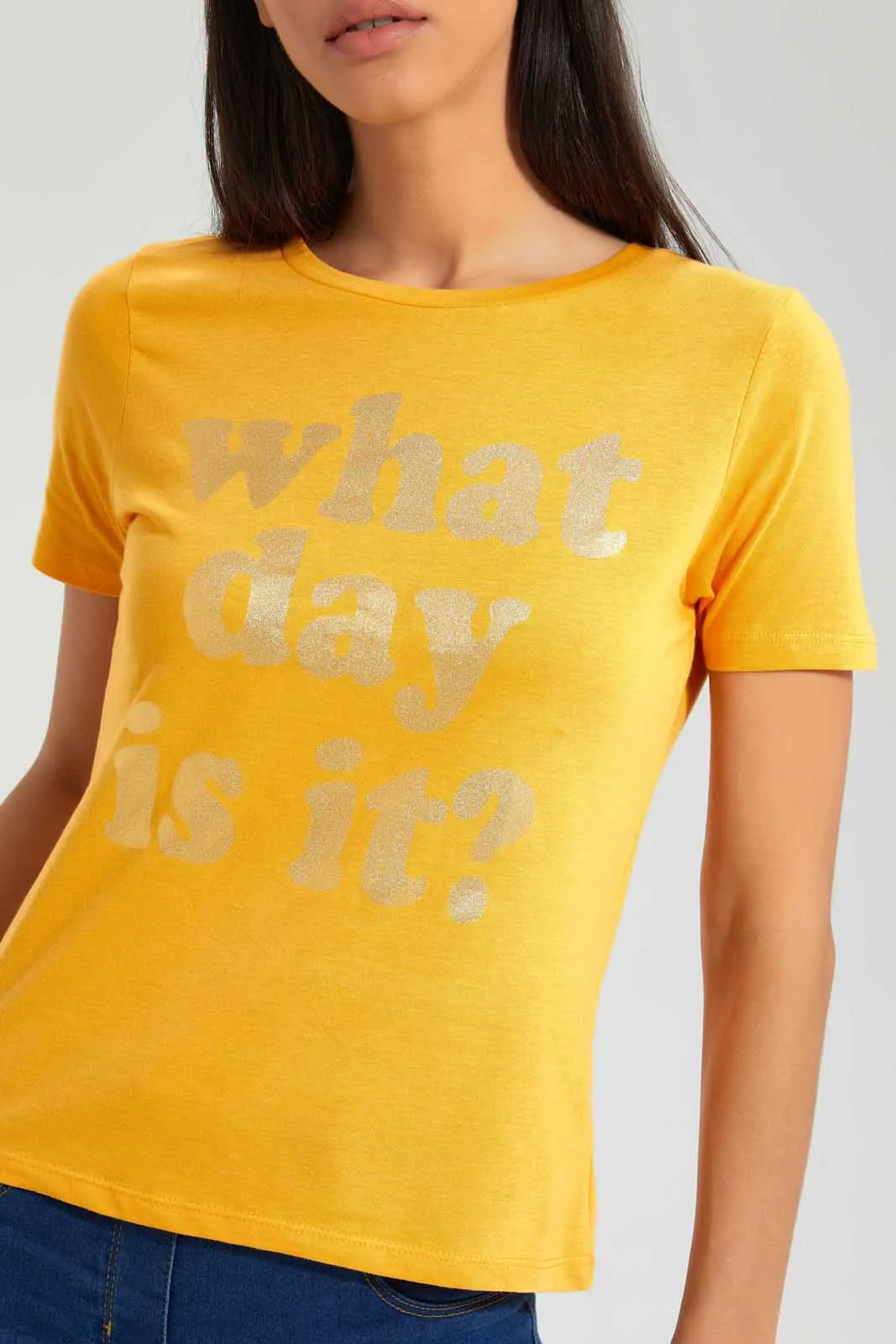 Yellow Printed T-Shirt