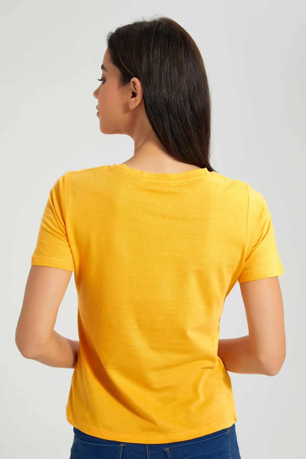 Yellow Printed T-Shirt